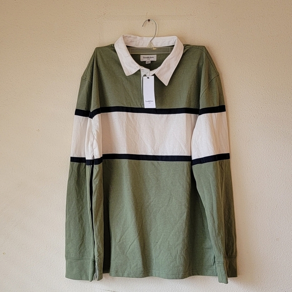 Goodfellow & Co Green And White Men's Shirt Size L - Picture 1 of 6